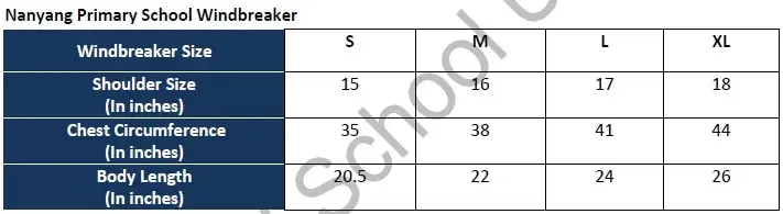 NYPS WINDBREAKER SIZE GUIDE.webp