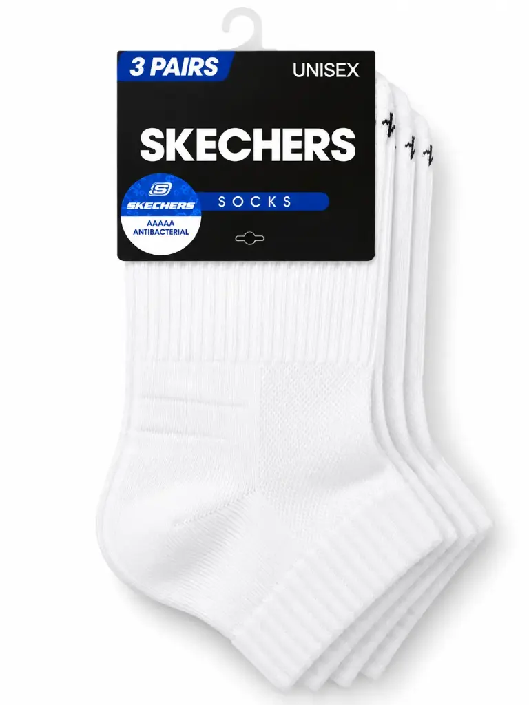 SKECHERS SOCKS WHITE (3 IN 1)
