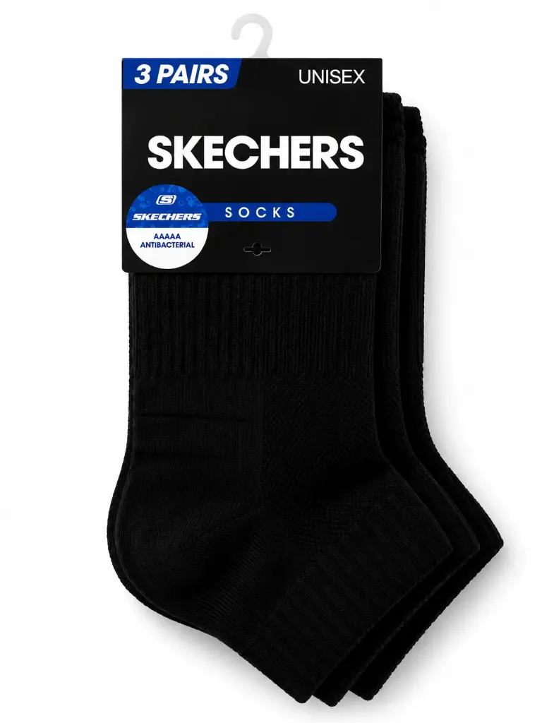 SKECHERS SOCKS BLACK (3 IN 1)