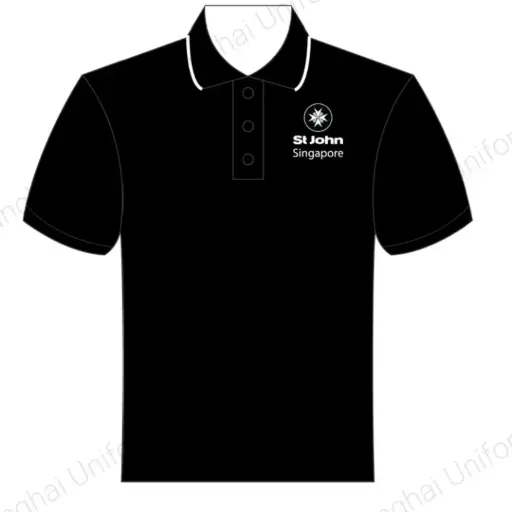 SJAB BLACK CORPORATE POLO (W/O DISTRICT EMBROIDERY)